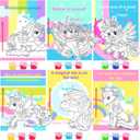 Ayhuhra 30 Sets Valentines Day Cards with Unicorn Paint Set-Unicorn Suncatchers Craft Kits DIY Window Paint Art for Valentine's Day Art Craft Gift Exchange