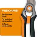 Fiskars Bypass Pruning Shears, 1-Inch Cut Capacity Softgrip Pruner, Forged Steel Replaceable Blade Stays Sharp Through Heavy Use with Rust Resistant, Low-Friction Coating