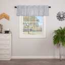 VHC Brands Sawyer Mill Blue Valance Lined Farmhouse Stripe for Kitchen or Dining Room Windows 16x60 Curtain