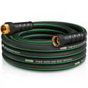 Heavy Duty Garden Hose 20ft, NON-EXPANDABLE Flexible Water Hose, Kink Resistant Lightweight Hybrid Hose, Leakproof Hose Male to Female Fittings (Black+Green)