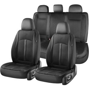 FLORICH Car Seat Covers, Breathable Mesh Automotive Seat Cover Full Sets, Front Seat Covers and Back Seat Cover Universal Car Interior Protectors Cushion for Most Cars&SUV-Black