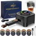Electric Whiskey Smoker Kit with 0-60s Adjustable Timer, No Butane Needed, Cocktail Bourbon Drink Smoker Infuser Kit Smoke Whisky Set with 6 Wood Chips Flavors, Birthday Gifts for Men, Dad, Husband