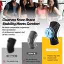 GUARVEX Knee Compression Sleeve - 7 UPGRADED FEATURES - Knee Brace for Men & Women, Knee Support for Running, Gym, Hiking, Sports, Black, Large