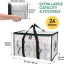 BALEINE 4-Pack Oversized Moving Bags with Reinforced Handles, Heavy-Duty Storage Tote for Clothes, Moving Supplies (Clear, 4-Pack)