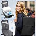 WONHOX Vacuum Seal Travel Backpack with Air Pump Compression Vacpack Waterproof Carry On Backpack for Travel Women men with Vacuum System Laptop Airlines Approved Daypack Space Saver Bags Black