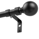 Matte Black Round Curtain Rods for Windows 32-94 Inch Adjustable, 3/4 Inch Stainless Steel Tension Rod for Bedroom, Living Room, Blackout Curtains, Farmhouse, Kitchen, Outdoor Use 