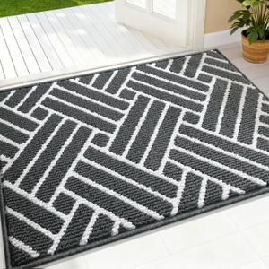 OLANLY Indoor Door Mat, 36x24 Inch, Dirt Resistant and Absorbent, Non-Slip Rubber Backing Floor Mats, Easy Clean Low-Profile Doormat for Entryway, Front Door, and Inside Entrance, Charcoal