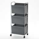 125L Vertical Laundry Hamper with Wheels, 3 Section Large Rolling Laundry Sorter with Detachable Inners, Metal Clothes Hamper Laundry Baskets Organizer for Bathroom, Bedroom, Dorm (Gray)