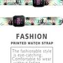 Watch Bands Compatible for Versa 2/ Versa/Versa Lite Bands for Women Men, Soft Silicone Cute Fadeless Sport Strap Replacement for Versa SE Lite,Tropical Summer Palm