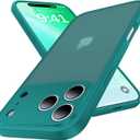 for iPhone 17 Pro Case, [Ribbed Non-Slip Sides] [Military-Grade Drop Protection] [Full Camera Protection] Anti-Yellow Soft-Touch Shockproof Slim Phone Case for iPhone 17 Pro, Peacock Green