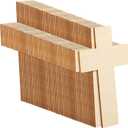 Treela 100 Pack Blank Wooden Cross Unfinished Cross Shaped Wooden Cutouts for DIY Project Tags Sunday Church Home Decoration Ornaments, 11 x 7 cm/ 4.3 x 2.8 Inches