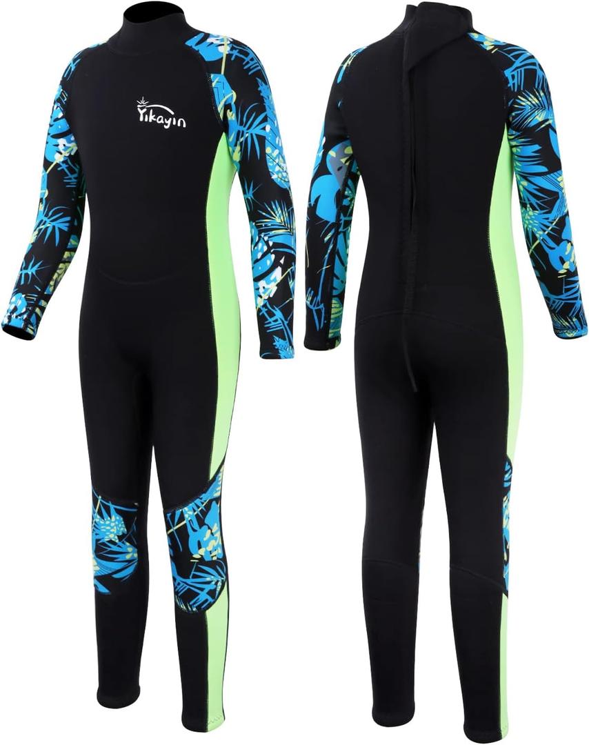 Kids Wetsuit 2.5mm Neoprene, Full Body Youth Wet Suit for Boys Girls, Cold Water Swimming Snorkeling Diving Surfing