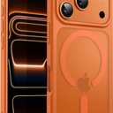 JETech Magnetic Case for iPhone 17 Pro 6.3-Inch Compatible with MagSafe, Translucent Matte Back Slim Minimalist Shockproof Phone Cover (Orange)