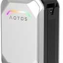 AOTOS Smart Rideable luggage-Roller carry-on luggage 22x14x9-TSA,Airline-Approved 22 inch Hardshell,Zipperless Travel Suitcase with Rolling Wheels,App Control-Cabin Suitcase for Airport Travel(Silver), small