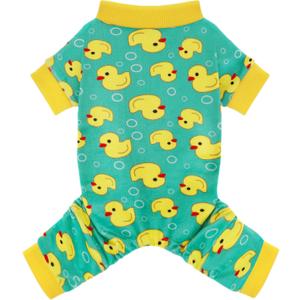Paiaite Dog Pajamas Onesie: Comfortable Four-Legged Apparel for Small, Medium, & Large Dogs, Polyester Material for Comfort, Wrinkle Resistance, Moisture Wicking, and Stretchiness Yellow Duck, 3XL-(38~54lb) Chest (~30")