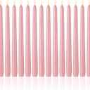 MTLEE 16 Pcs 10 Inch Long Tapered Candle Stick Bulk Smokeless Unscented Burning Candlestick Paraffin Wax with Cotton Wick for Valentine's Day Baby Shower Wedding Holiday Party Church(Morandi Pink)