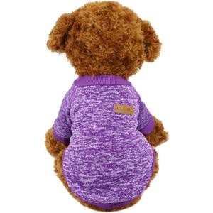 Idepet Pet Dog Classic Knitwear Sweater,Soft Fleece Coat for Small,Medium,Large Dog,Warm Pet Dog Cat Clothes,Soft Puppy Customes 2 Color (M, Purple)