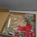 TOCHGREEN Christmas Wreath with Taper Candle Lights for Front Door Artificial Christmas Hoop Wreaths Outdoor Prelit Winter Wreath for Farmhouse Xmas Holiday Porch Fireplace Window Decorations (Red)