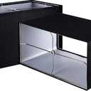 GOSO 8"9"14" Black Rectangular Lamp Shades Set of 2 Medium, Spider Fitter (E26 Base) Rectangle Lamp Shade for Table Lamps, Floor Lamp for Nightstand,Bedroom,Living Room Modern Deco,Easy Assembly