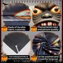 2 x Halloween Door Cover, Scary Front Door Banner Covering Decorations, Fabric Door Hanging Banner Decor Indoor Outdoor Halloween Party Supplies 72.8x35.4 Inch (Brownn)