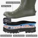 Showave Men's Steel Toe Rubber Boots Kevlar Sole Safety Work Boot Puncture-Proof Rain Boot Slip & Oil Resistant Outsole for Industrial Construction Agriculture (Green, Size 10)