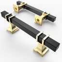 Asidrama 10 Pack 3 Inch(76mm) Matte Black and Gold Kitchen Cabinet Handles, Cabinet Pulls Kitchen Cabinet Hardware for Cupboard Drawer Pulls (3" Hole Center)