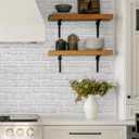 Anmon Brick Peel and Stick Wallpaper White Brick Contact Paper 17.7" x 393", Self Adhesive Removable Christmas Brick Faux Contact Paper, Vinyl Film Roll for Walls Backsplash Home Decoration