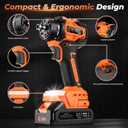 21V Brushless Cordless Drill Driver Kit, 5-in-1 Multi-Head System with 2 Batteries and Charger, Right Angle Adapter, Offset Head, 3-Jaw Chuck, Extension Head