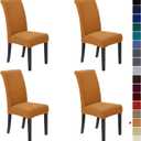 Howhic Stretch Chair Covers for Dining Room Set of 4, Removable Washable Dining Room Chair Covers, Dining Chair Slipcovers Seat Protector, Great Home Decor and Banquet Upholstery (Gold, 4 Pack)