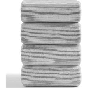 4 Piece Bath Towel Set 35"x70"Oversized Bath Towel for Bathroom Ultra Soft Fluffy Extra Large Bath Sheet Luxury Premium Bathroom Towel Highly Absorbent Quick Dry Shower Towel for Hotel Spa,Grey