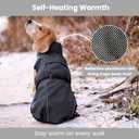 Self-Heating Thermal Insulated Dog Coat - Waterproof Winter Jacket for Dogs - Lightweight Non-Bulky Fit, Easy On/Off Clip, Hair-Free Lining (M)