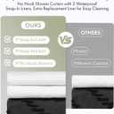 Bathway No Hook Shower Curtain and 2 Pack Removable Liner Set for Replacement, Black Snap in Shower Curtains Chevron Tufted Water Resistant with Through Mesh Top Window for Bathroom Hotel 72" x 84"