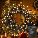 25FT 150LED Christmas Lights Battery-Powered,Cluster Lights with Timer and 8 Modes,Christmas Tree Lighting OutdoorIndoor Garden Party Wedding Decoration(Warm White)