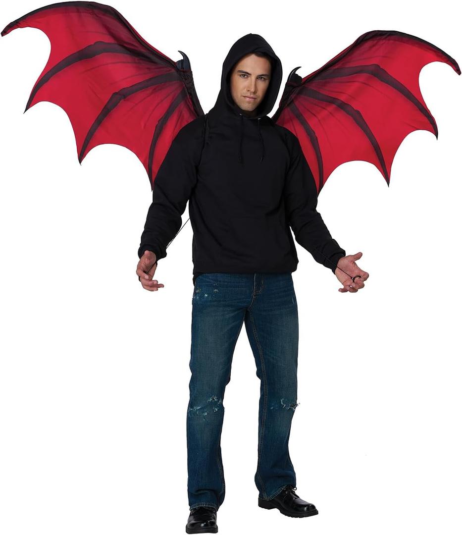California Costumes, Mechanical Opening Wings, 6 Feet Span (Red/Black)