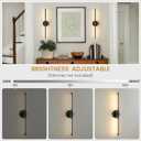 Lightania Hardwired Wall Sconces Set of Two, 24'' Modern Black LED Wall Lights, 360 Rotatable, 2700K-5000K Adjustable, 3CCT Dimmable Wall Sconce Light Fixture for Living Room Bedroom Hallway, ETL