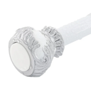 Shower Curtain Rods,1 Inch Adjustable Curtain Rod, Spring Tesion White Leaf Vintage Decorative Shower Curtain Rod, Anti-Slip Telescoping Curtain Rod for Bathroom Window Living Room (27in-86in)