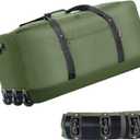 Finnhomy 120L Foldable Rolling Duffel Bag with 3 Wheels, Light Weight Travel Duffel bag with Large Loading Capacity, 32'' Rolling Duffel bag with Shoulder Strap