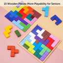 Dementia Products for Elderly -15 Wooden Tiles Matching Dementia Activities with 6 Pcs Picture Book Set for Seniors, Provide Memory Games for Alzheimer's Patients and Adults-Brain Exercise