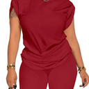 PINSV Women 2 Piece Outfits Summer Sweatsuits Biker Short Workout Jogger Sets, XL