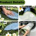 Pond Floral Microfiber Bathroom Rugs 28''x13'', Green Garden Flower Soft Absorbent Bath Mat Non-Slip Rubber Backing, Spring Summer Washable Bath Rug for Shower Floor Bathtub Bedroom Home Decor