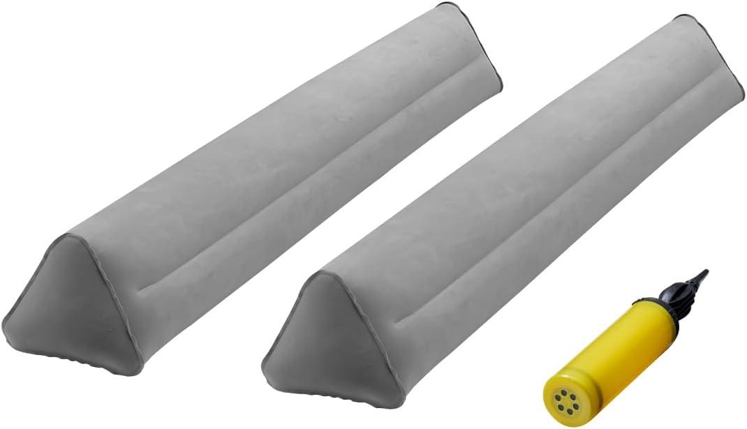 VEVOR Bed Bumper for Toddlers, 47.4-inch Inflatable Bed Guard Rail with Hand Pump, Non-Slip Flocking Toddler Bedrail Bumper for Twin, Full, Queen & King Beds, Lightweight and Portable (2 Packs)