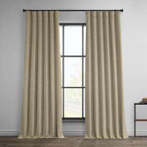 HPD Half Price Drapes - Faux Linen Curtains for Living Room (1 Panel) - 50W X 108L - Textured Room Darkening Curtains for Bedroom 108 Inches Long - Drapes for Home Decor, Thatched Tan