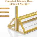 Dynta Acrylic Sign Holder 4x6 8 Pack Double Sided Clear Plastic Display Stands, Tabletop Menu Holder, Flyer Display for Wedding, Party, Restaurant, Office, Retail (Gold Frame)