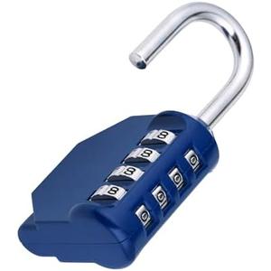 ZHEGE Combination Locker Lock, 4 Digit Outdoor Padlock for Gym, School, Gates, Doors, Fence, Hasps and Storage (Blue)