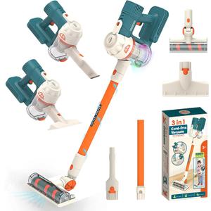Kids Vacuum Toy Set -3-in-1 Kids Vacuum That Really Works Fun Working Toy Vacuum Cleaner with Working Suction for Realistic Play, Housekeeping Toy Blue