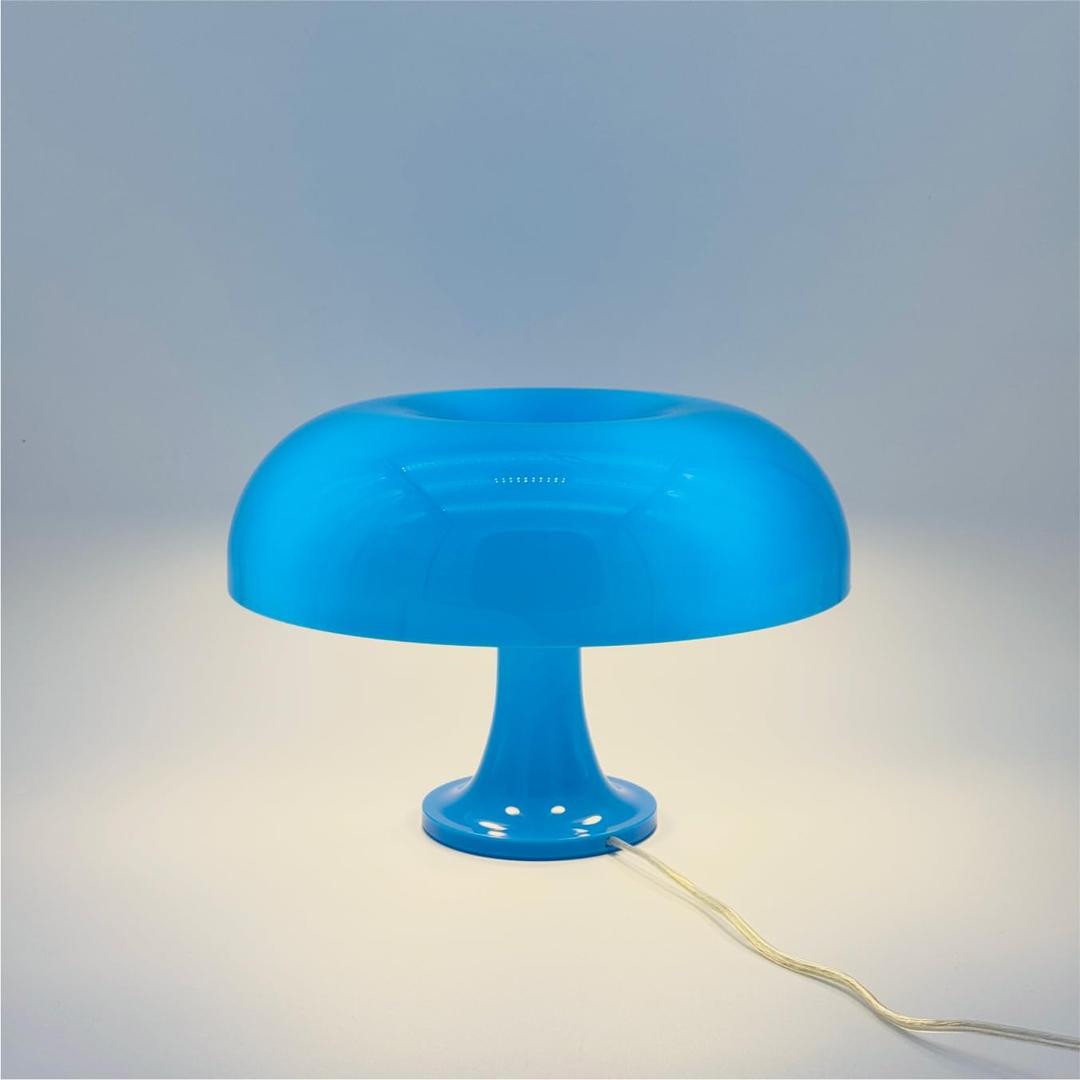 Lotus Atelier Blue Mushroom Lamp for Room Aesthetic Modern Lighting for Bedroom | Cool Retro Living Room Decor | Table Lamp Mushroom Light Home Decor