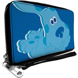 Buckle-Down Women's PU Zip Around Wallet Rectangle-Blue's Clues, 7.5"x4.5"