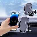 3-in-1 Car Phone Holder Mount Powerful Suction Phone Mount for Car Dashboard Air Vent Windshield,for All iPhone Android Phone (Black)
