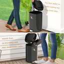 Dog Poop Trash Can Outsides, 18L/4.76 Gal Portable Waste Bin with Lid and Removable Inner Odor Control for Indoor Outdoor Dog Waste Station for Bathroom &Kitchen -45 Waste Bags (Black-01)