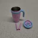 KXIAOCHEN 14 oz Kids Tumbler with Handle for Spill Proof Insulated Stainless Steel Reusable Tumbler for Toddlers, Keeps Drinks Cold up to 24 Hrs, Pink Unicorn